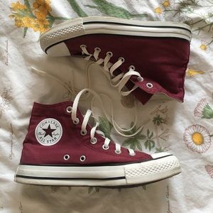 Burgundy High-Top Converse